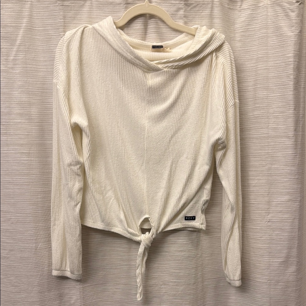 Roxy Cream Tie-Front Sweater